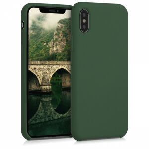 kwmobile iPhone X dark green silicone case with phone screen - Nonbrand Phone Case