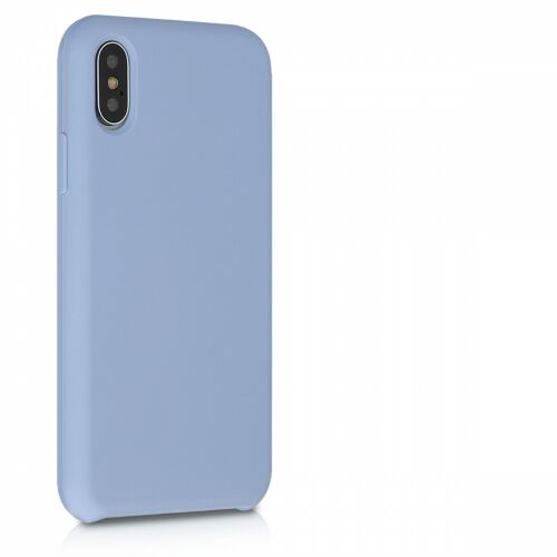kwmobile iPhone XS husă silicon albastru deschis vedere unghiulară