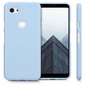 kwmobile Google Pixel 3a blue case on phone multiple views - Phone Case