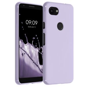 kwmobile Purple Google Pixel 3a Case on Phone - Protective TPU Cover - Phone Case