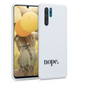 kwmobile Huawei P30 Pro white 'nope' silicone case on phone - Phone Case