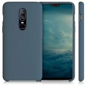 kwmobile OnePlus 6 Blaue Silikonhülle auf Telefon - Mehrere Winkel - Handyhüllen