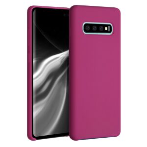 kwmobile Samsung Galaxy S10 Plus Husă Silicon Roz pe Telefon - Vedere Unghiulară - Huse telefon