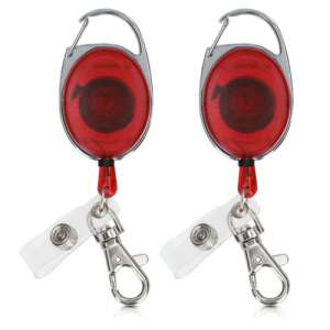 2 pack Kwmobile retractable keychains for badges, red, plastic - Keychain
