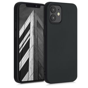 kwmobile iPhone 12 mini black silicone case, shockproof phone cover - Phone Case