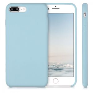 kwmobile iPhone 7/8 Plus Pastel Blue Silicone Case on Phone - Multiple Angles - Phone Case