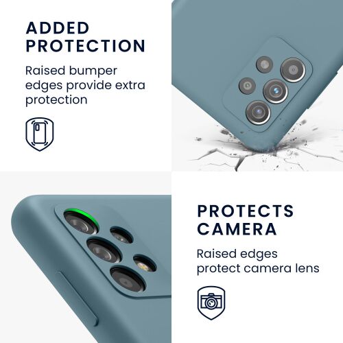 kwmobile Samsung Galaxy A52/A52 5G/A52s 5G Kőszínkék Szilikon Tok - Fokozott Védelem