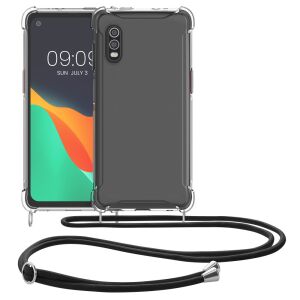 kwmobile Samsung Galaxy Xcover Pro clear case with black neck strap - Phone Case