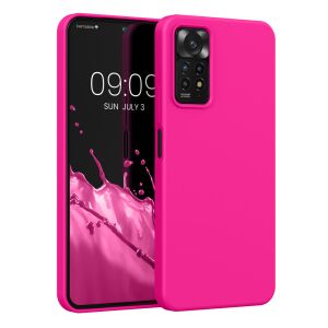 Kwmobile pink silicone case for Xiaomi Redmi Note 11 Pro/Pro 5G on phone - Kwmobile