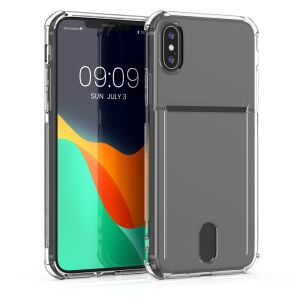 Kwmobile iPhone X/XS clear case with card holder - Phone Case