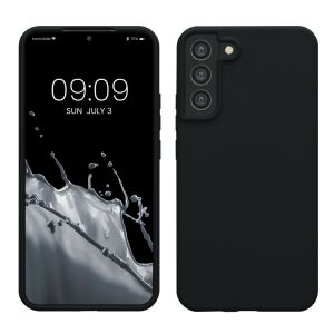 kwmobile Samsung Galaxy S22 Plus szary silikonowy futerał widok z przodu i z tyłu - Artykuły techniczne i elektronika