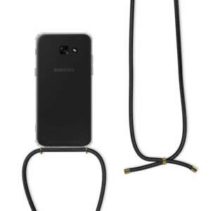 Samsung Galaxy A5 (2017) clear phone case with black neck strap - Kwmobile