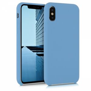 kwmobile iPhone X blue silicone case front and back - Phone Case