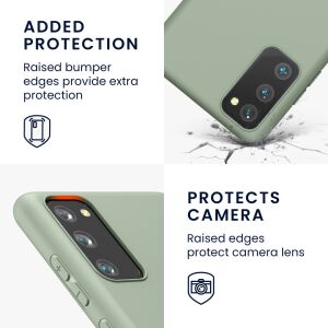 kwmobile Samsung Galaxy S20 FE grüne Silikonhülle - zusätzlicher Schutz, erhöhte Stoßstange, Kameraschutz - Handyhüllen