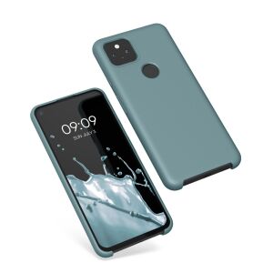 Silikónové puzdro kwmobile Google Pixel 5a zelené s obrazovkou telefónu - Kwmobile Puzdrá na telefóny