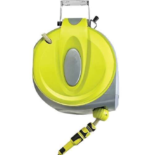 Automatic hose reel with 20m hose and connectors, 1/2 inch