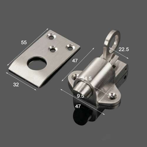 Stainless steel self-closing latch, sliding door lock, dimensions