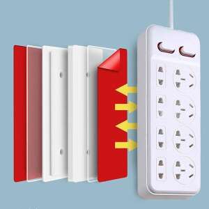 Power strip holder, adhesive wall mount, organize cables, tidy up your home - Nonbrand Extension Cord