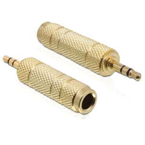 Delock 3.5mm to 6.35mm stereo jack adapter, gold plated, metal - Computers and Accessory