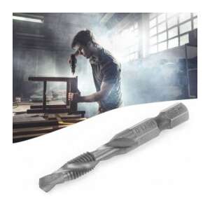 Tap and drill bit set, 6 pieces, for creating threaded holes in metal, steel, and other materials - Drill bit