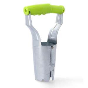 GardenLine Handheld Metal Planter, Spring-Loaded, Green Handle - GardenLine