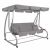 Springos three person reclining garden swing with cup holder #grey 51346879