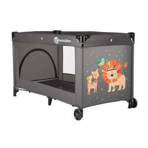 Petite&Mars Koot utazóágy, Lion Grey színben, oroszlános és állatos mintával - Utazóágy és Kiegészítői