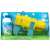 Fru Blu Mega Bubble Blaster, yellow and blue bubble gun with 24 holes, includes bubble solution and tray, packaging