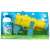 Fru Blu Mega Bubble Blaster, yellow and blue bubble gun with 24 holes, includes bubble solution and tray, packaging