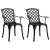 vidaXL 2 darabos fekete öntött alumínium kerti szék rácsos háttámlával