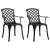 vidaXL 2 db öntött alumínium kerti szék, fekete