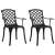 vidaXL 2 db öntött alumínium kerti szék, fekete