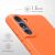 Kwmobile Samsung Galaxy S21 FE orange case camera protection, raised edge