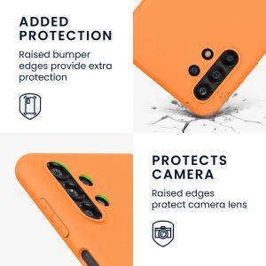 Kwmobile Samsung Galaxy A13 pomarańczowe silikonowe etui - dodatkowa ochrona, ochrona kamery - Artykuły techniczne i elektronika