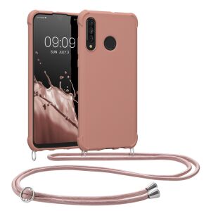Kwmobile Huawei P30 Lite pink silicone case with lanyard - Phone Case