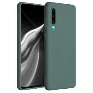 Grüne Silikonhülle für Huawei P30 Handy, von vorne und hinten gezeigt - Handyhüllen