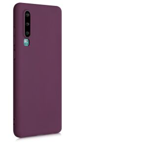 kwmobile Huawei P30 Silikonhülle Lila - Abgewinkelte Ansicht - Handyhüllen