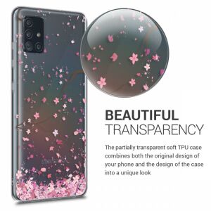 kwmobile Samsung Galaxy A51 transparent phone case with sakura design - Kwmobile