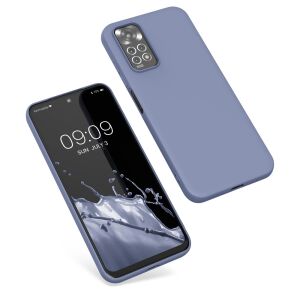 Kwmobile Xiaomi Redmi Note 11/11S blue silicone case on phone - Phone Case