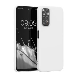 Białe silikonowe etui Kwmobile Xiaomi Redmi Note 11/11S na telefonie - Artykuły techniczne i elektronika