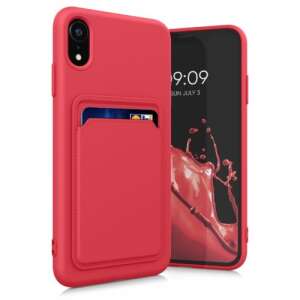 kwmobile Apple iPhone XR husă silicon roz cu suport card - Kwmobile