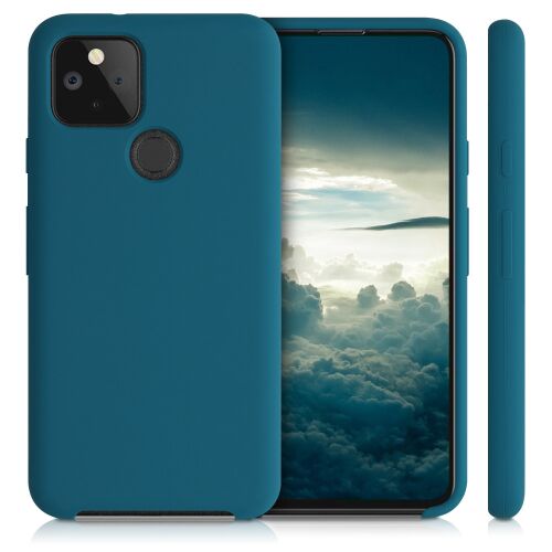kwmobile Google Pixel 5 Matt Green Silicone Case - Multiple Angles