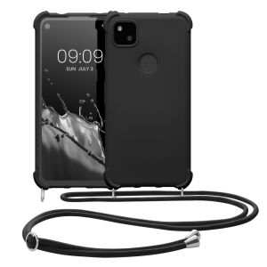 kwmobile Google Pixel 4a black phone case with neck strap - Phone Case