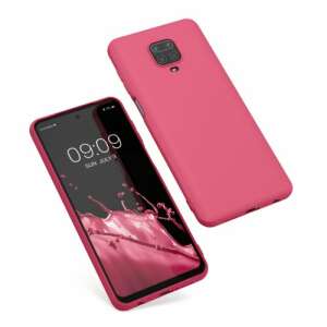 Pink Kwmobile silicone phone case for Xiaomi Redmi Note 9S, Redmi Note 9 Pro, Redmi Note 9 Pro Max, showing the case on the phone - Phone Case