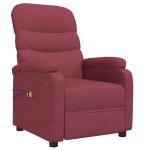 Bordó szövet állítható elektromos masszázsfotel