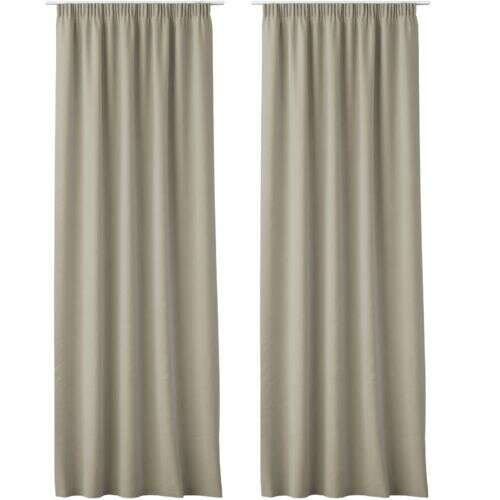 Lola curtains with Jemidi curtains, beige, 140 x 250 cm, polyester