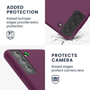 kwmobile Samsung Galaxy S21 Burgundy Purple Silicone Case - Enhanced Camera and Screen Protection - Phone Case