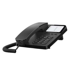 Gigaset Desk 400 black corded phone, angled view - Gigaset Desk Phone