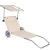 Springos beige folding beach chair with canopy and wheels