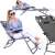 Springos grey sun lounger in use, relaxing outdoors